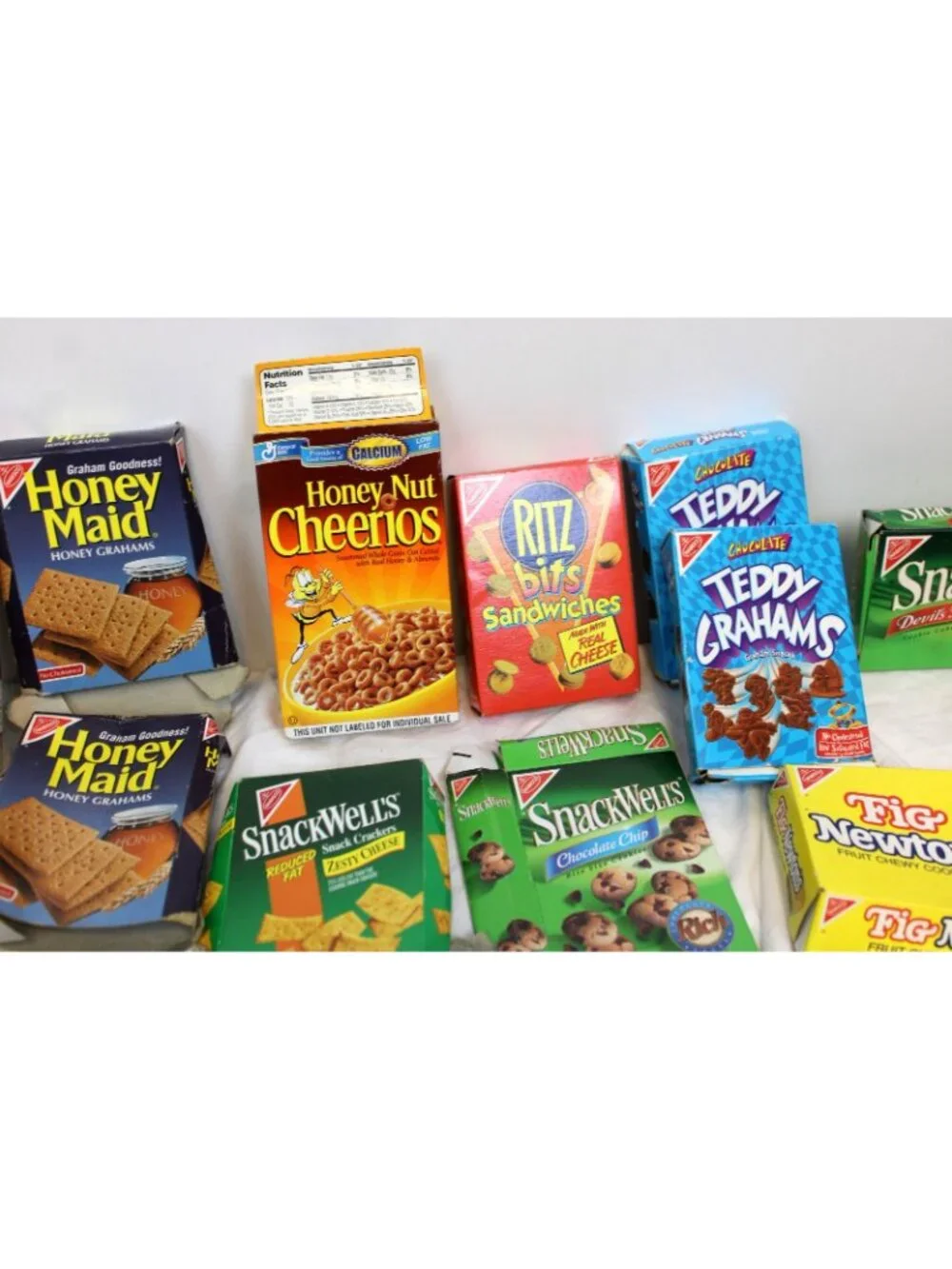 Lg Lot Cardboard Mini Snack Boxes Oreo Snackwells Ritz Vtg Crackers Cereal Play